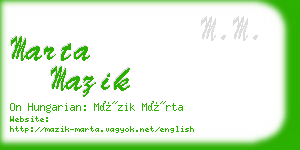 marta mazik business card